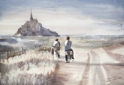 Kids from Mont St. Michel, 36x51cm