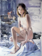 akt,akwarela,70x50(praca znajduje się na wystawie w Avignon)