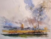 Polish landscape, watercolour,-50x65cm, 2015